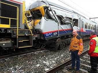 В Бельгии столкнулись пассажирский и товарный поезда