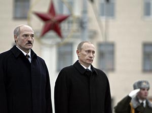 Лукашенко и Путтин Минск 14 декабря 2007 года. Фото на newsby.org